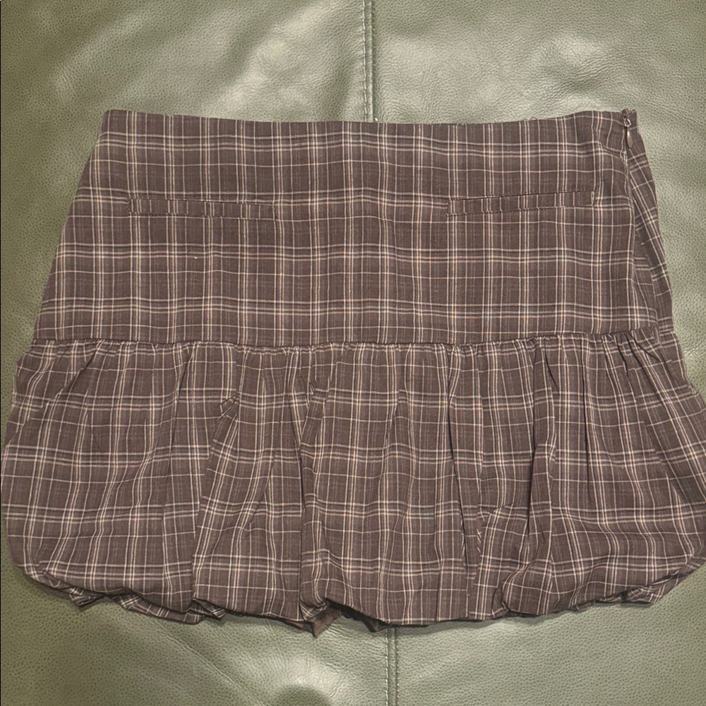 NWT, Pretty Garbage, Plaid Bubble Mini Skirt, Size M